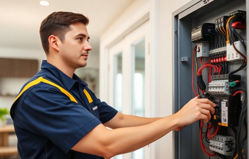 Reactive electrician working on a Wollongong residential switchboard